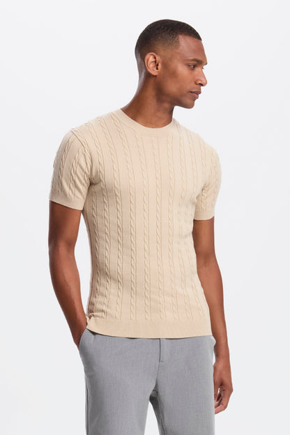 KURZARM T-SHIRT MIT DAS KABEL DESIGN