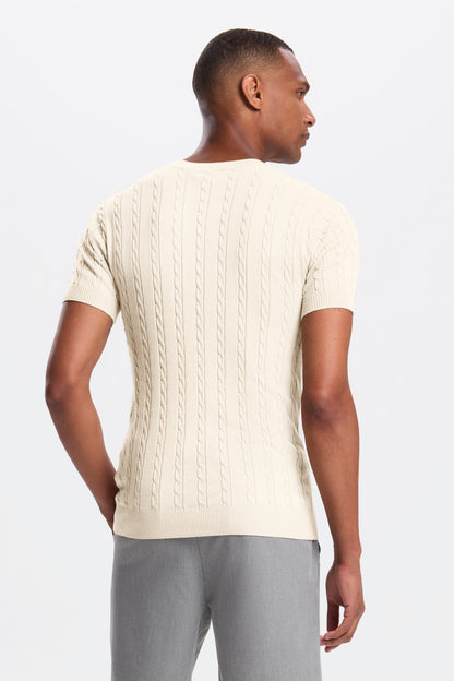 KURZARM T-SHIRT MIT DAS KABEL DESIGN