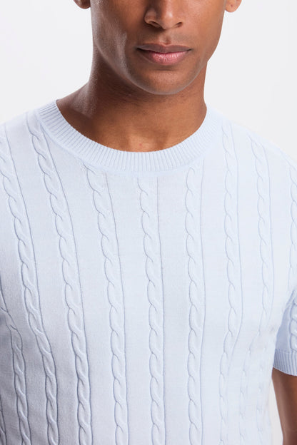 KURZARM T-SHIRT MIT DAS KABEL DESIGN